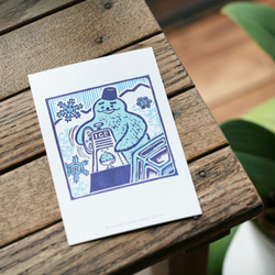 【2枚セット】渡辺トモコ活版印刷のポストカード・グリーティングカード/アイスマン・かき氷 2枚目の画像