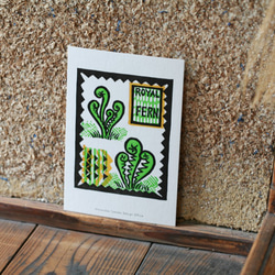【2枚セット】渡辺トモコ活版印刷のポストカード・グリーティングカード/こごみ・山菜 2枚目の画像