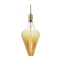 WeBulb ｜復古LED吊燈- 花瓶 / 造型燈絲燈泡+吸頂吊線燈頭[啞光鍍金] 第1張的照片