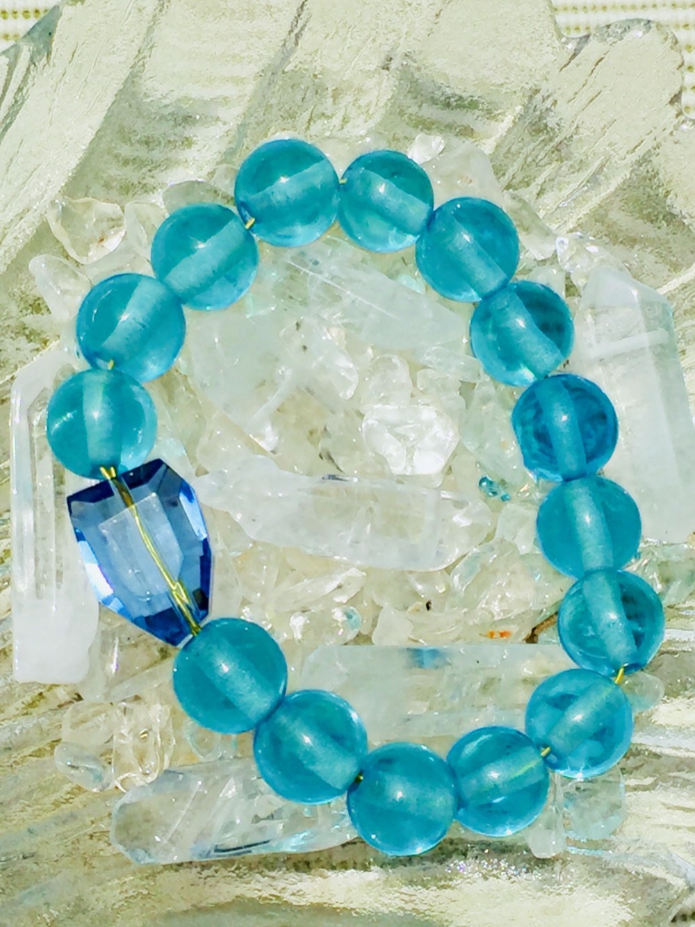 ⚡ シエラネシア産アンダラクリスタル ブレスレット超豪華ターコイズ