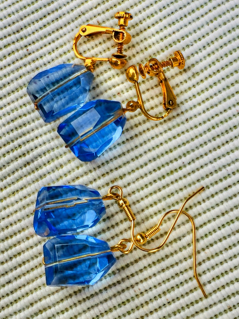 シエラネバダ産アンダラクリスタル　ピアス＆イヤリング✨　ターコイズブルー(⋈◍＞◡＜◍)。✧♡