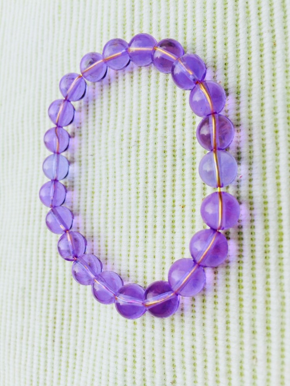 美°˖✧◝(⁰▿⁰)◜✧˖°　インドネシア産アンダラクリスタル　紫ブレスレット✨８ｍｍ 3枚目の画像