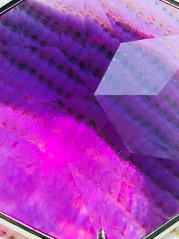 クリスマスセール　進化✨　六芒星✡アンダラクリスタル　新型両面３Dペンダント「Gクリアー」紫 6枚目の画像