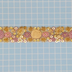 刺繍リボン 　50cm　水玉 ベージュ　S5-24  インド製　INRIBUN5　 4枚目の画像