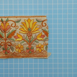 刺繍リボン 　25cm　イエローガーデン　インド刺繍　INRIB5OV 4枚目の画像