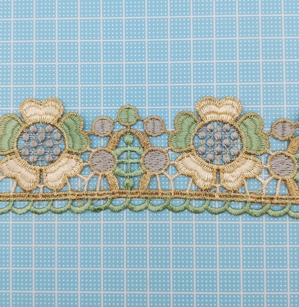 刺繍リボン 　50cm　レースフラワー　No.A-2　インド刺繍　INRRIB 4枚目の画像