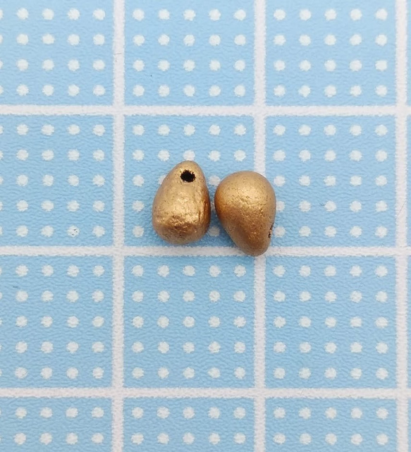 4ｍｍ×6ｍｍ　チェコビーズ　ドロップA　 エッチドアズティックゴールド　5.9ｇ　TIND46 6枚目の画像