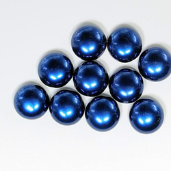直径14ｍｍ　ガラスパールカボション　ミッドナイトブルー　4個 1枚目の画像