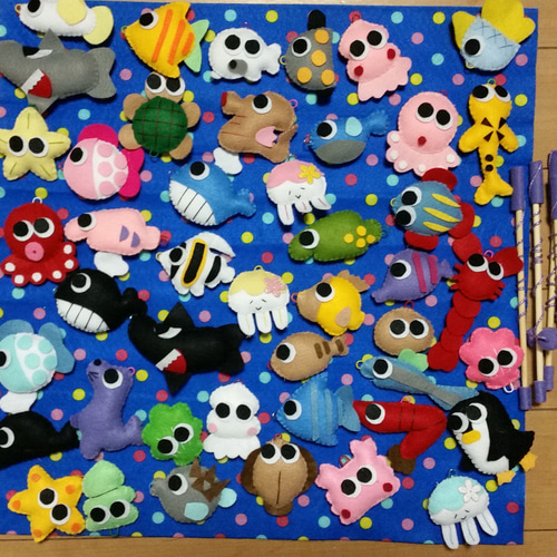 50点セット☆フェルトのお魚釣りセット☆フェルトのままごと！子供の日