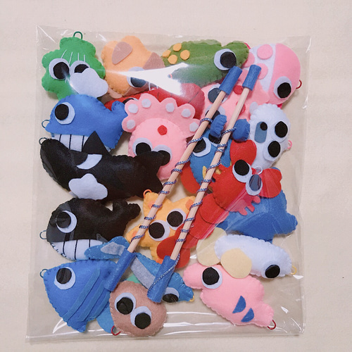 フェルトのお魚釣りセット☆フェルトのままごと☆子供の日、プレゼント