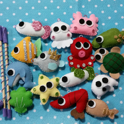 フェルトのお魚釣りセット☆ハンドメイド、知育☆保育園、幼稚園、施設