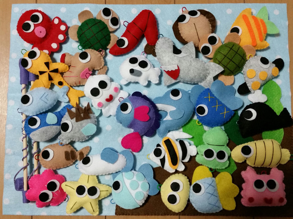 大漁♪お魚釣りセット☆フェルト、ハンドメイド！手作りおもちゃ