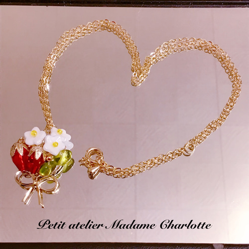 ☆NEW☆》ブーケ・ド・フレーズ〈いちごの花束 〉ネックレス
