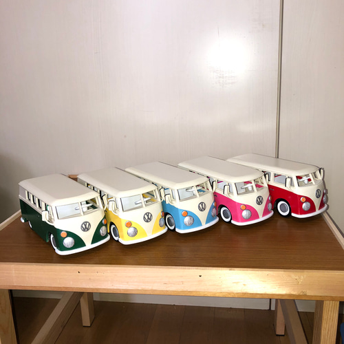 本物の 木製ミニカーフォルクスワーゲンバス その他置物 コスモズ ミニカー