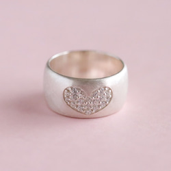 ✧Silver925 ✧ Heart Pave Ring 2枚目の画像