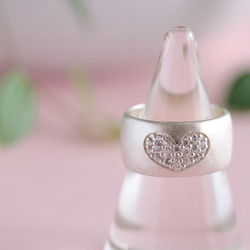 ✧Silver925 ✧ Heart Pave Ring 3枚目の画像