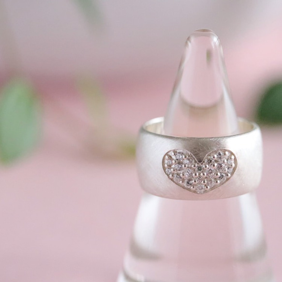 ✧Silver925 ✧ Heart Pave Ring 3枚目の画像