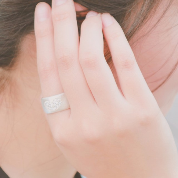 ✧Silver925 ✧ Heart Pave Ring 8枚目の画像