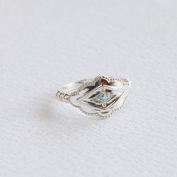 ✧silver925 ｱｸｱﾏﾘﾝ✧ Lozenge Ring 5枚目の画像