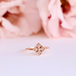 ✧K10YG  ホワイトサファイア✧ Bouquet Ring 4枚目の画像