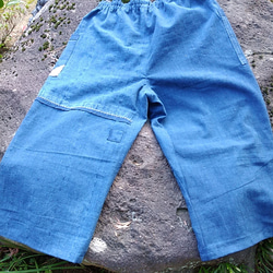 藍染め木綿の刺し子パンツ 4枚目の画像
