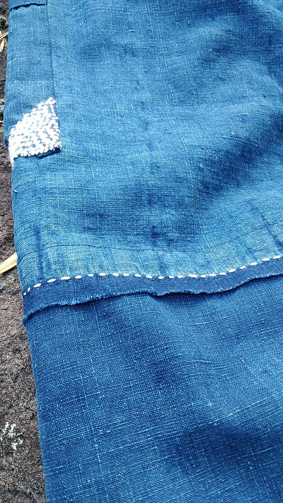 藍染め木綿の刺し子パンツ 5枚目の画像