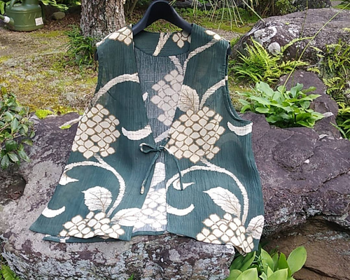 【着物リメイク】麻のジャケット【古布リメイク】5-61 着物リメイク】麻のジャケット【古布リメイク】5-61 ジャケット