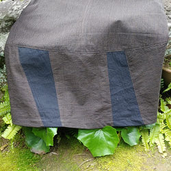 着物リメイク　縞木綿のコクーンジャンパースカート 8枚目の画像