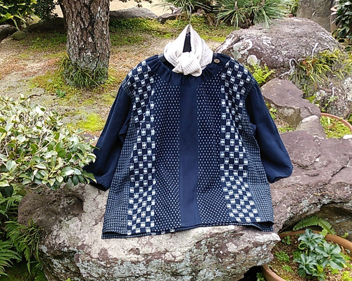 着物リメイク 古布 手作り 絣 パッチワーク コート | iichi 日々