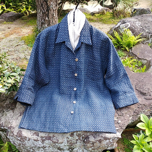 着物リメイク 近江上布のブラウス ブラウス 古布華 通販 9027160  