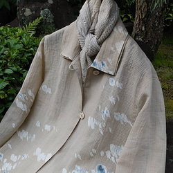 着物リメイク　綿絽の軽く羽織れるブラウス 2枚目の画像