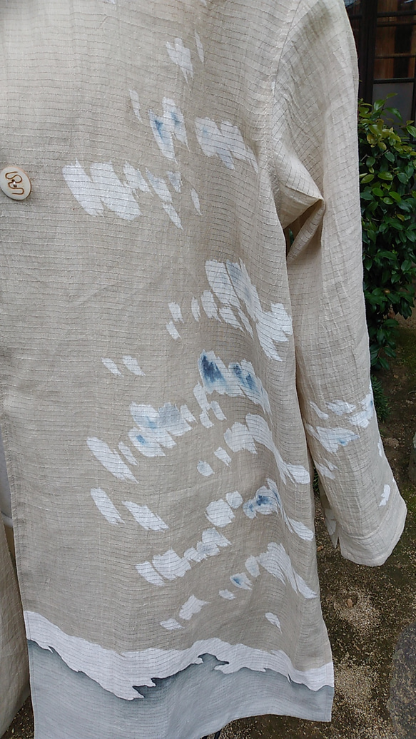 着物リメイク　綿絽の軽く羽織れるブラウス 7枚目の画像