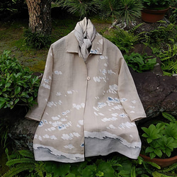 着物リメイク　綿絽の軽く羽織れるブラウス 10枚目の画像