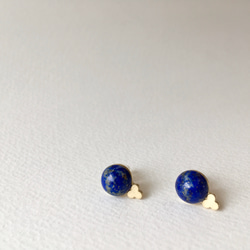 ラピスラズリのピアス　Hemisphere Earrings_Lapis Lazuli 1枚目の画像