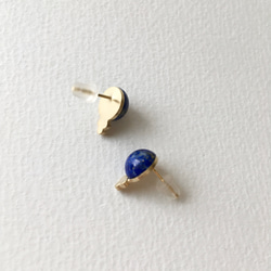 ラピスラズリのピアス　Hemisphere Earrings_Lapis Lazuli 2枚目の画像