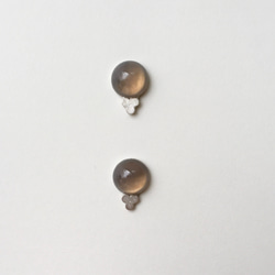 アゲートのピアス　Hemisphere Earrings_Grey Agate 3枚目の画像