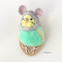 羊毛フェルト セキセイインコの壁飾り 羊毛フェルト ramune001 通販