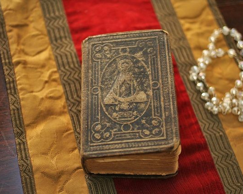 アンティーク　19世紀　宗教　宗教証明書 黒フレーム アンティーク 19世紀 宗教 宗教証明書 黒フレーム