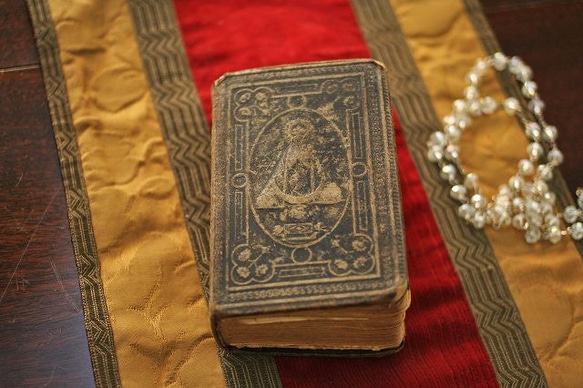 アンティーク　19世紀　宗教　宗教証明書 黒フレーム アンティーク 19世紀 宗教 宗教証明書 黒フレーム アンティーク