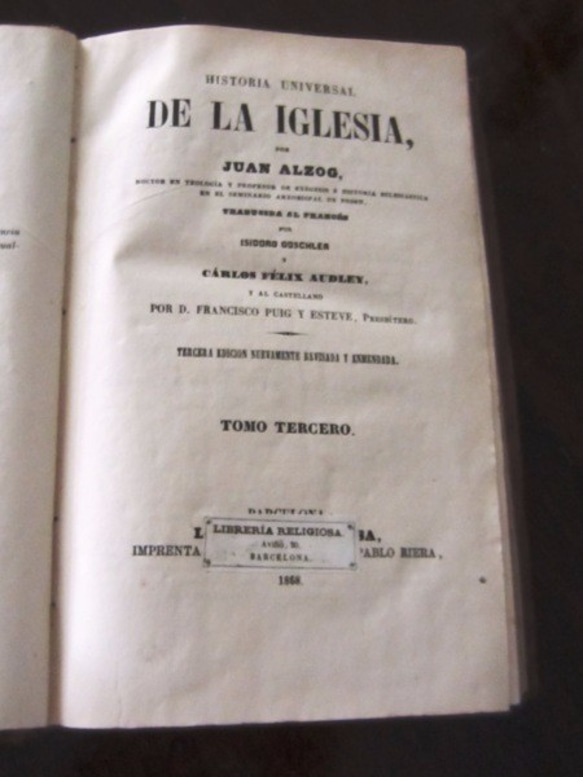 19世紀の宗教書 Book194 "Historia universal de la Iglesia" 4枚目の画像