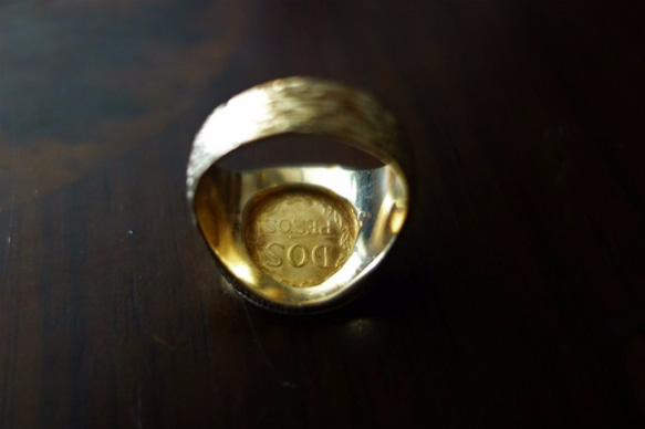 メキシコ金貨のゴールドリング 6枚目の画像
