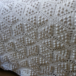 手編みひよこ豆のモチーフつなぎのベッドカバー91　 5枚目の画像