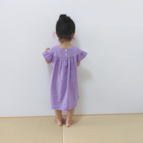 90size】フリル袖ワンピース