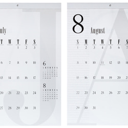 2021年壁掛けカレンダー B3 モノトーン シンプル＆スタイリッシュデザイン タイポグラフィ 8枚目の画像