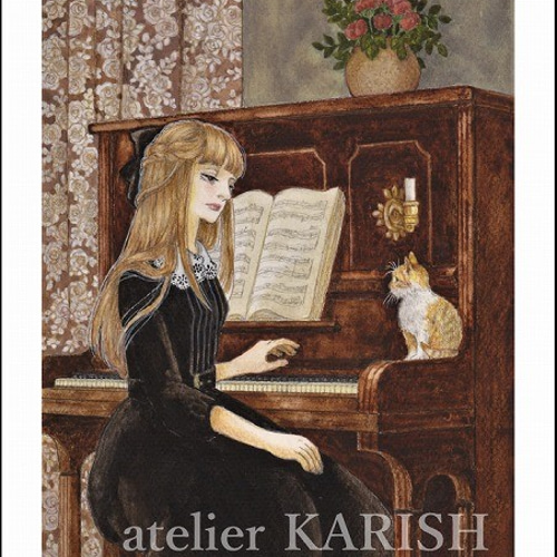 アートポスター【エチュード】A4サイズ複製画 イラスト atelier KARISH