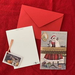 選べる！組合せ自由ポストカード【ひいらぎのあるクリスマス（4柄のうち）４枚 】封筒付 2枚目の画像