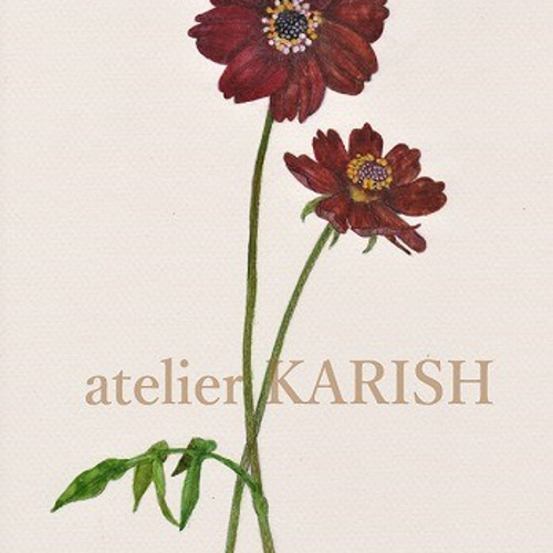 水彩画原画【チョコレートコスモス 02】送料無料！ 絵画 atelier