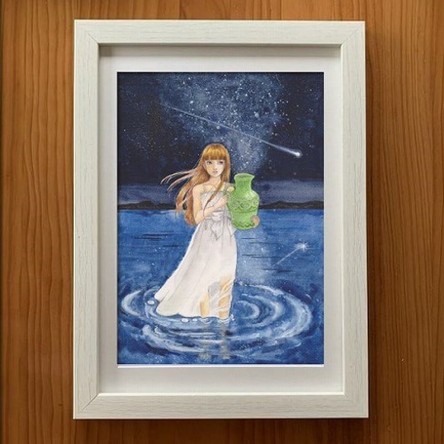 アートポスター【Star Water/みずがめ座】A4サイズ複製画 絵画