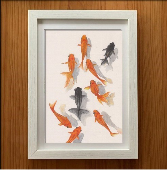 水彩画原画【金魚 01】送料無料！ 絵画 atelier KARISH 通販