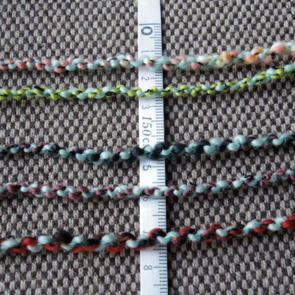 (67) 手紡ぎ糸 Textured Cable Yarns 青磁色ベース（Ｂ） 5枚目の画像